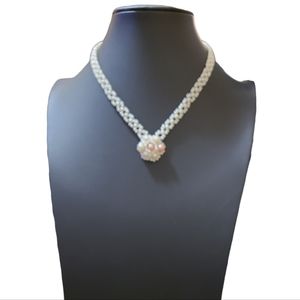 Hand Seed Beaded Floral  Necklace Lot 3